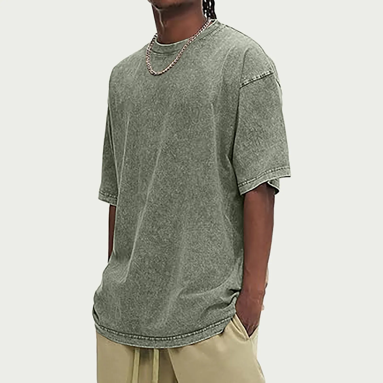 Mens washing and wearing Tshirt fashionable cotton heavyduty wax printing retro snowflake loose sleeves oversized shirt mens 250226