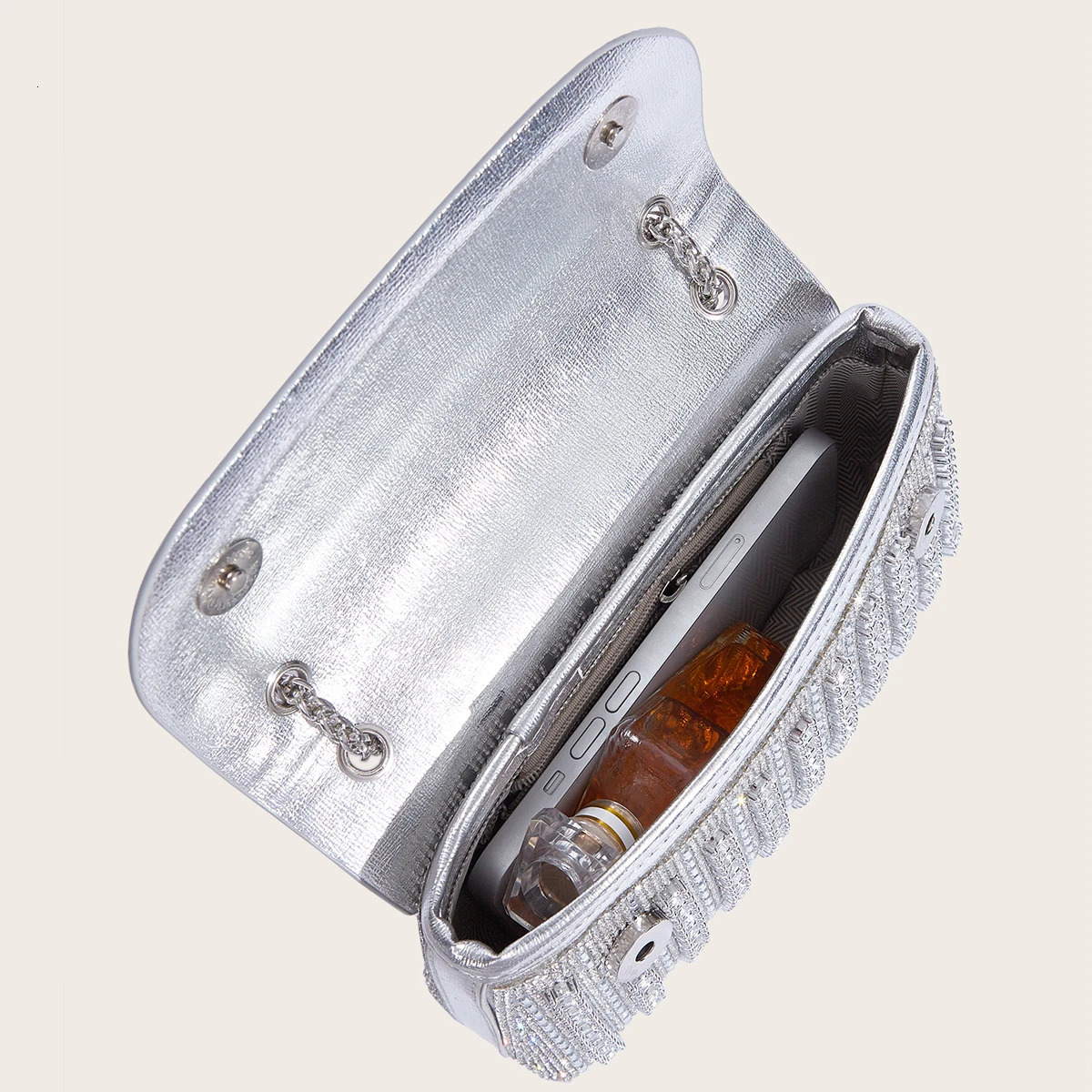 Evening Bag Casual Sparkling Colorful Diamond PU Party Ladies Shoulder Silver Fashion Clutch 250226