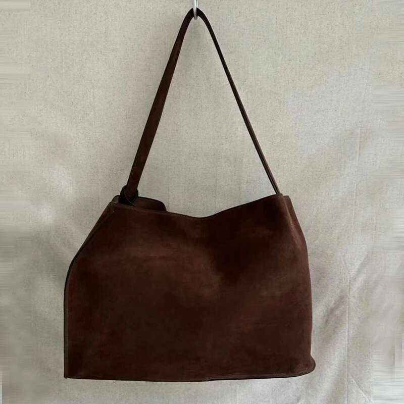 Faux Suede Large Capacity Tote Bags For Women Designer Handbags And Purses 2024 New In Vintage Simple Commuting Shoulder