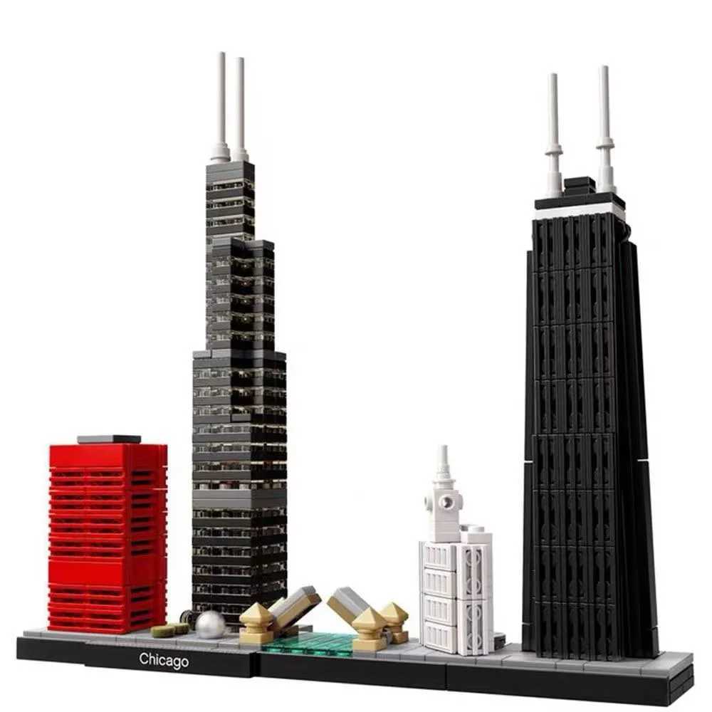 Creative street View London Sydney Chicago Building Blocks Kit B Classic City Model Kid Toys Gift 21033 21032 21034 21038 Y250227