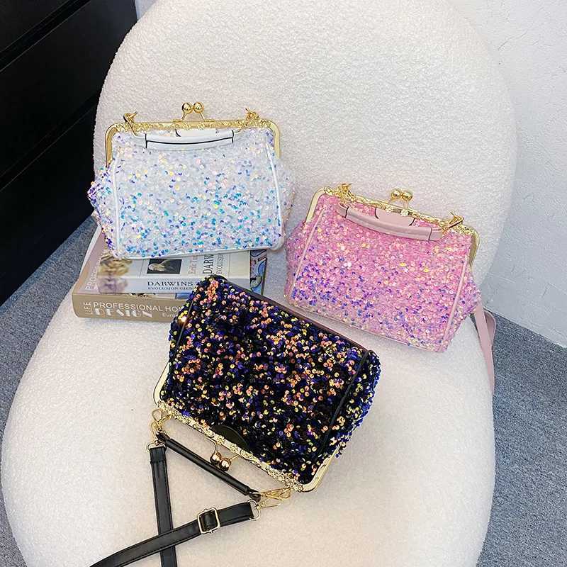 New Arrival Satin retro womens evening bag metal flower luxury diamond clutch black pink rhinestone chain wedding shoulder bag T250227