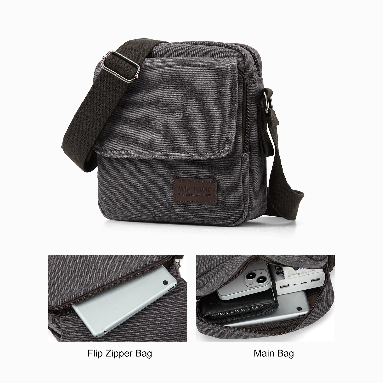 Ship from US Crossbody Bag for MensSmall Men Purse BagZipper Messenger BagTravel Passport Wallet BagWork Shoulder satchel 250227FBB