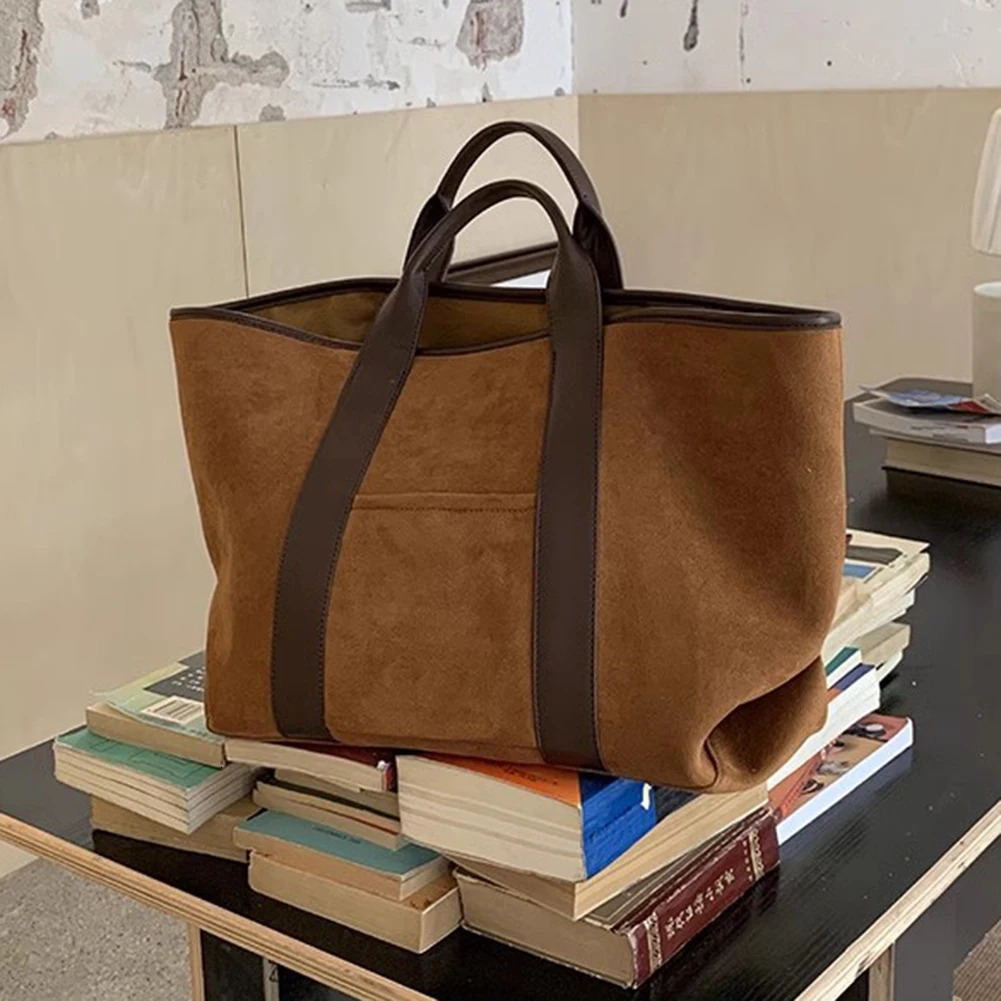Ship from US Suede Bags for Women Large Tote Bag Work Top Handle Satchel Faux Handbag Vintage Fall Commute 250227FBB