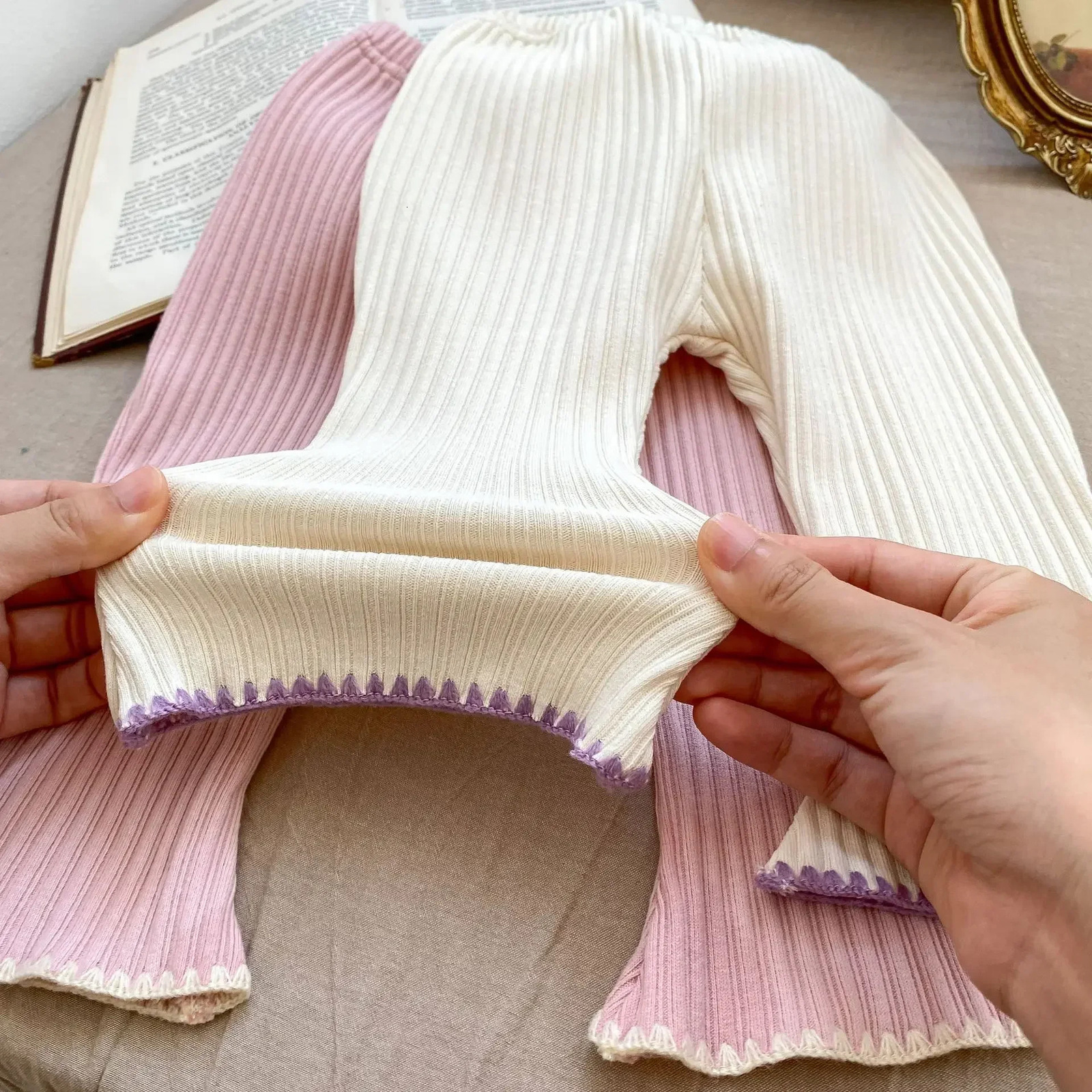 Baby Clothing Set Autumn Knitted Girls Set Collar Long Sleeve CardiganPants 0-3 Year Childrens Two Piece Set 250227