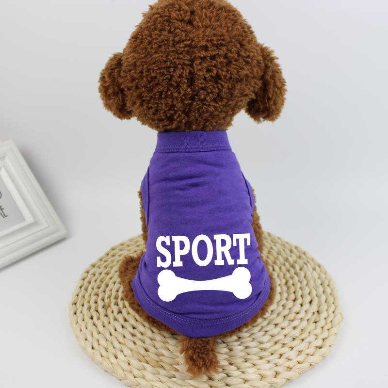 Sun Protection Dog Shirts Quick Dry Soft Stretchy Dog T-Shirts with SPORT Dog Bone Print Sleeveless Vest Dog Clothes for Small Medium Dogs Purple XXXL