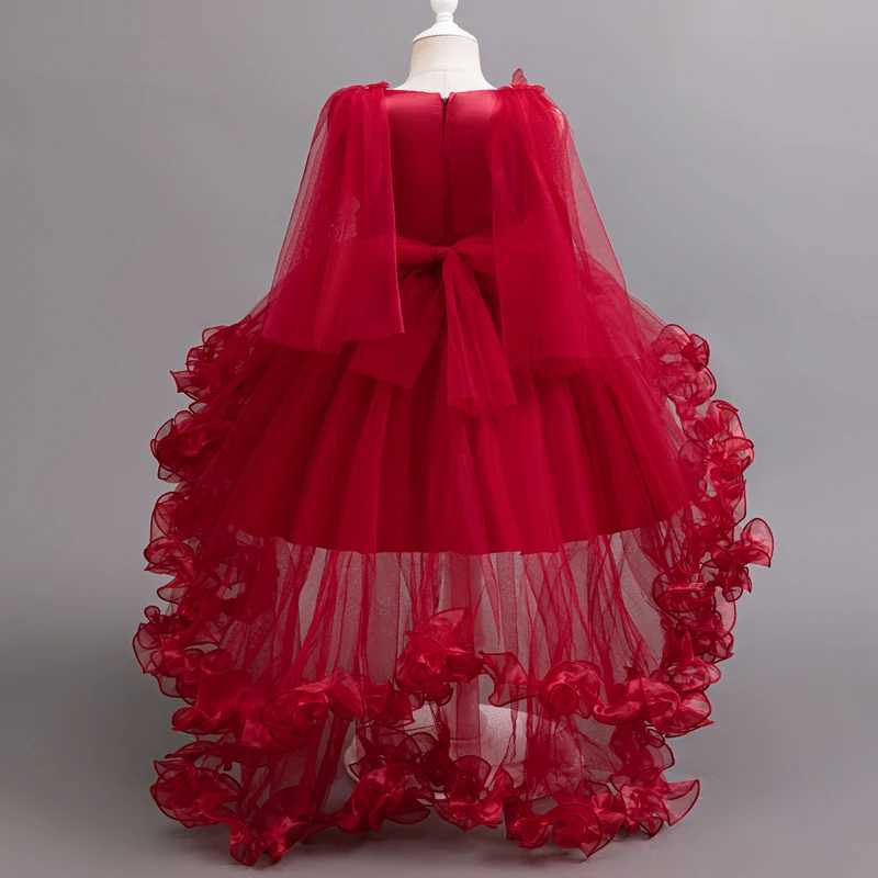 Girl's Dresses Girls Party Princess Dress Kids Girl Tailing Dresses For Wedding Birthday Ceremony Baby Girl Gown Y2502279VEU