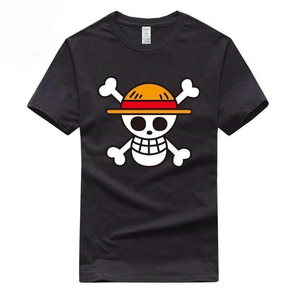 One Piece Straw Hat Print Mens T-shirt Womens Clothing Japanese Anime Cotton Tops Casual Short Sleeve T Shirt Streetwear 250226