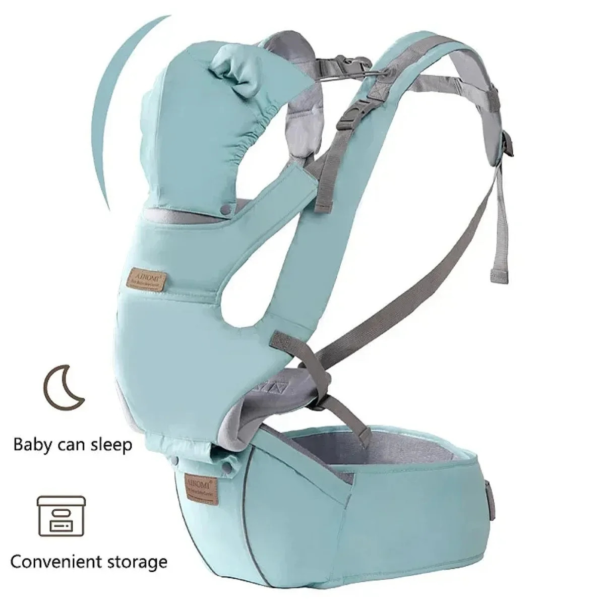 3 in 1 Baby Wrap Toddler Backpack Baby Bag with Windproof Hat Luminous Strip Babies Sling Hip Seat Bebe s born 250227