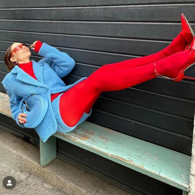 High-end Retro Burgundy Stockings Pantyhose Super Elastic Large Size Leggings Red Womens Sexy Tights Spring Autumn Winter 120D 250226