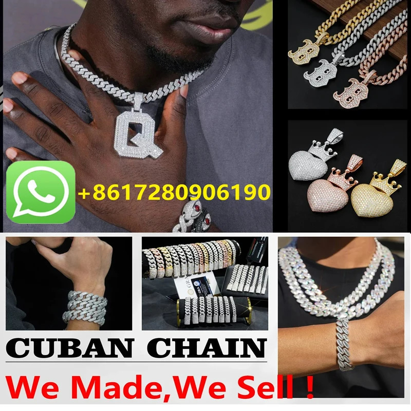 Pendant Cuban Letter Original 925 Sterling Silver Full For Women MenAlphabet Pendant 250227