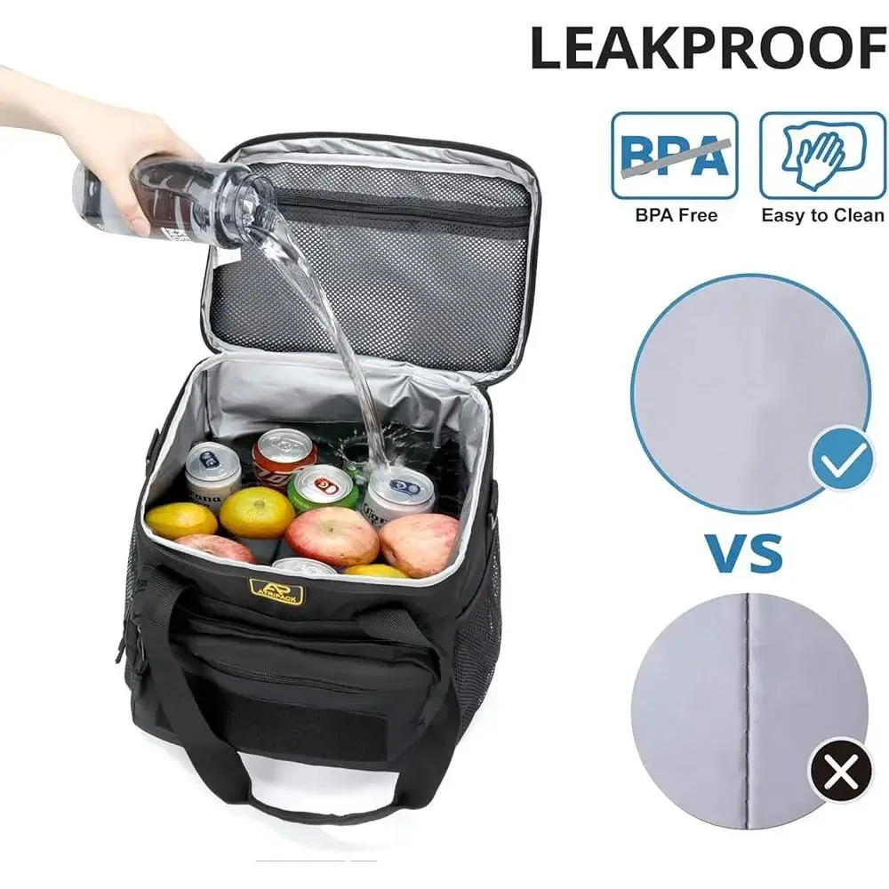 Ship from US Durable Insulated Lunch Bag Molle Tactical n Heavy Duty Cooler Work Outdoor Travel Picnic Adult Meal Storage 250227FBB