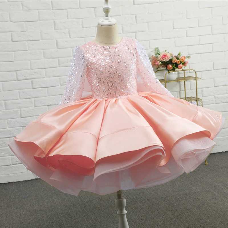 Girl's Dresses Summer Long Sleeve White Party Dress For Girl Children Lace Princess Dresses Girls Clothes Bridesmaid Wedding Birthday Gown Y25022