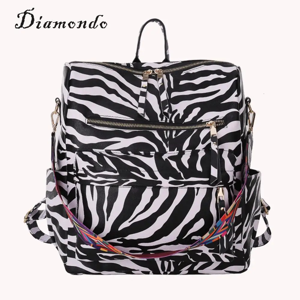 Ship from US Retro Animal Leopard Print Backpack Handheld Shoulder Travel Bagpack 250227FBB