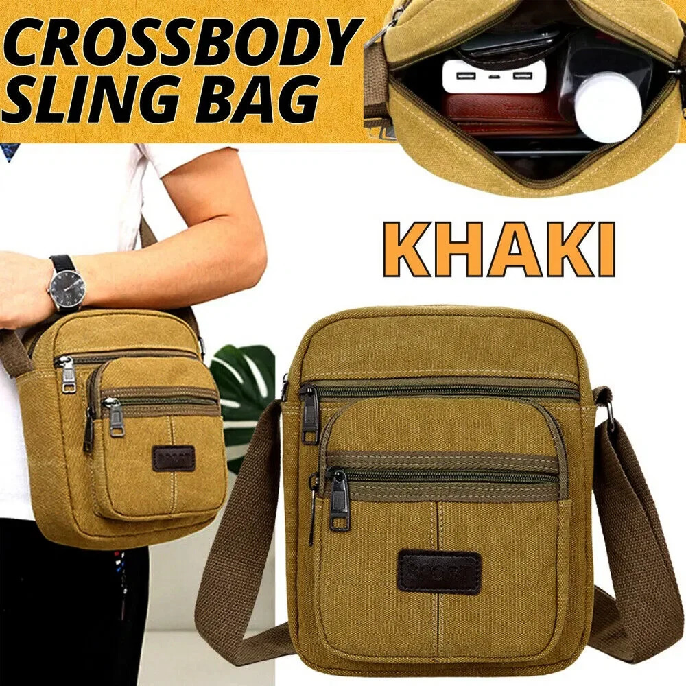 Ship from US Crossbody Bag Canvas Bags Casual Shoulder Satchel Handbag Pouch Messenger Unisex 250227FBB