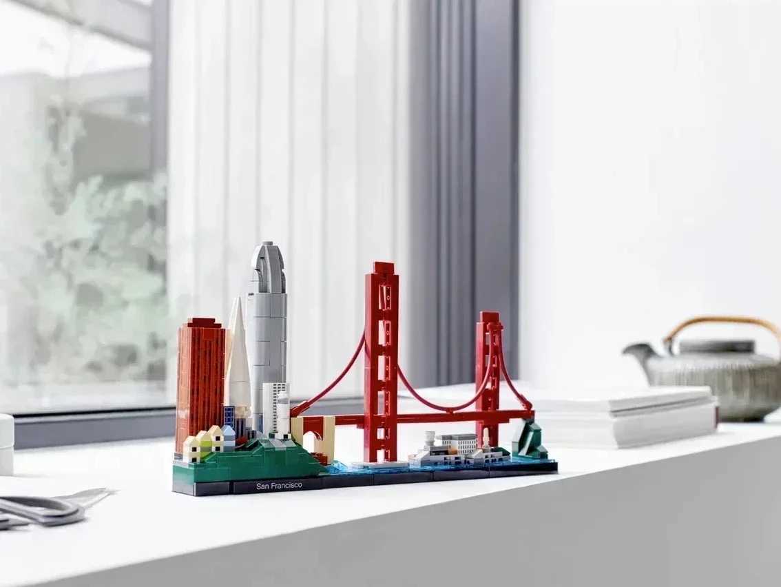 2024 New Architecture Skyline Collection 21033 Chicago 21043 San Francisco 21027 Classic Model Kit DIY Kids Toys Gift Y250227