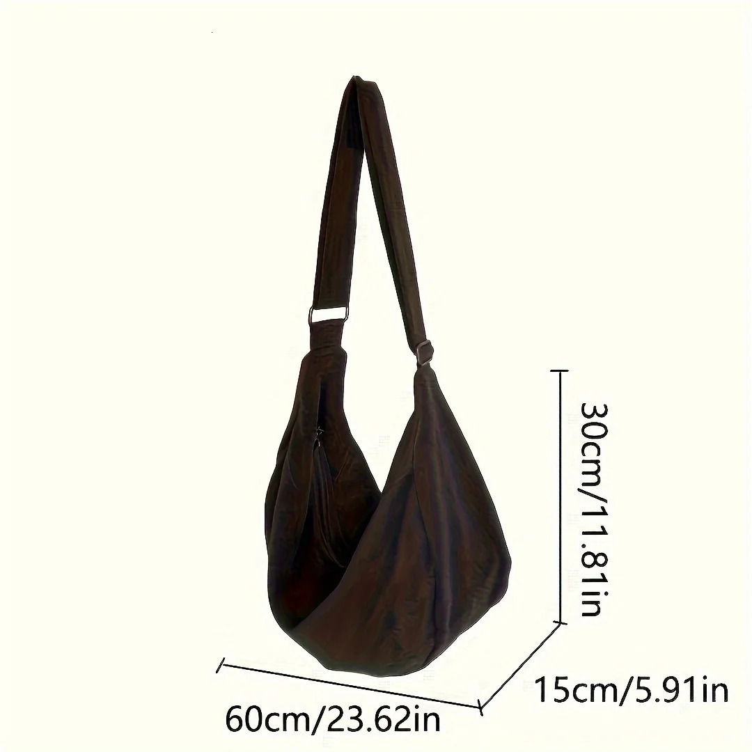 Ship from US Canvas Dumpling Crossbody BagSoft Strap Shoulder BagCasual Hobo Bag For Sport Travel School 250227FBB