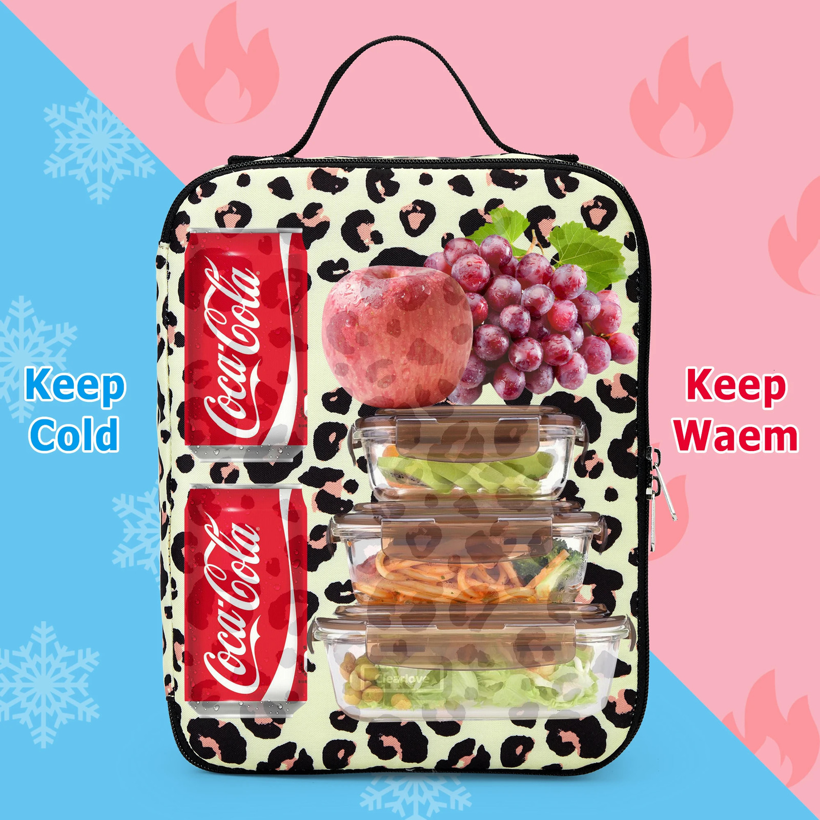 Ship from US Cooler BagFront Zipper Pocket and Dual Large Mesh Side PocketsLunch Organizer Box 250227FBB