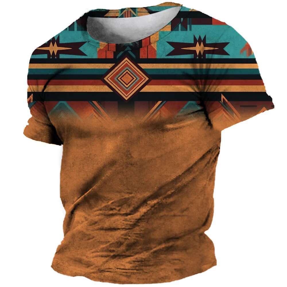 Bohemian Ethnic Style 3D Printed Designer T-shirt For Men And Women Retro Fashion Oversized Comfortable Short Sleeved T-shirt For Children Top Clothin