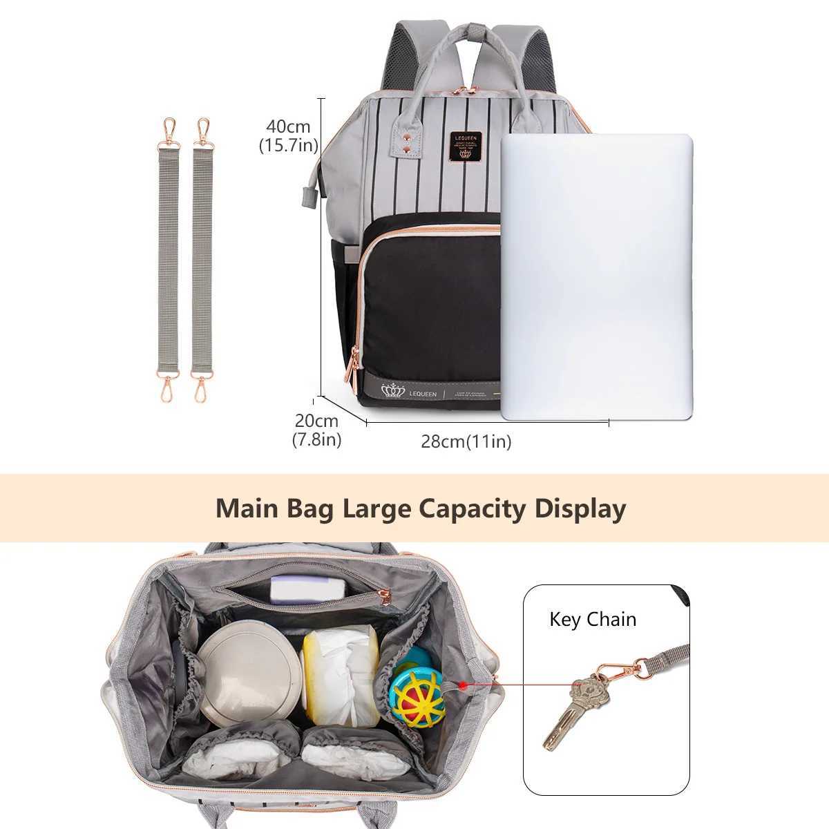 Diaper Bags LEQUEEN Waterproof Diaper Backpack Bag Maternity USB Nursing Bag Universal Large Woman Travel Baby Organizer Stroller Bags Y250227ANTN