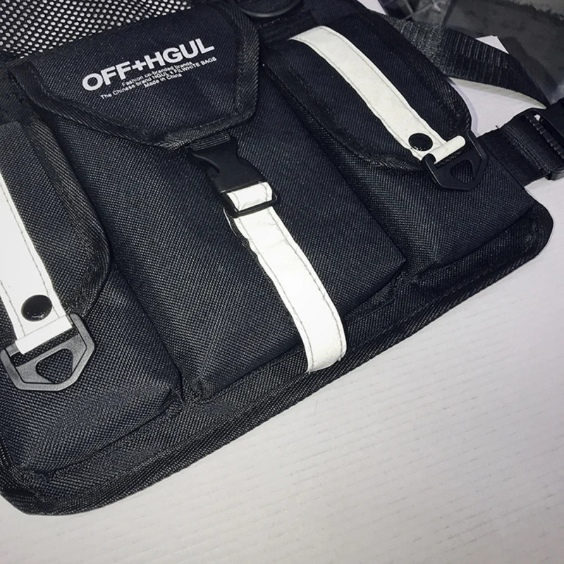Ship from US 1Pc Men Women Chest Rig Bag Reflective Vest Functional Harness Front Waist Pouch Backpack Hip Hop Adjustable 250227FBB