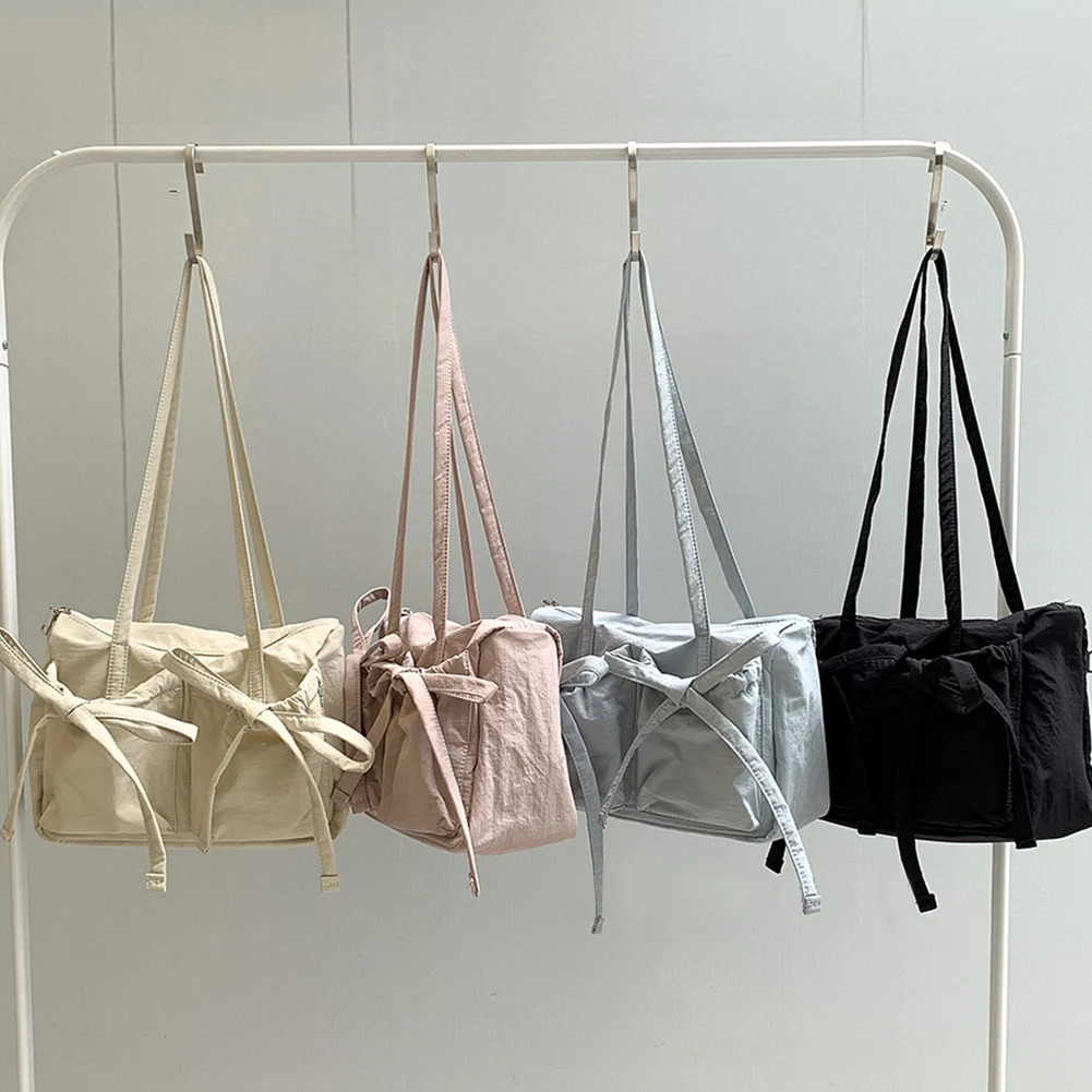 Ship from US Women Cute Shoulder Bag Zipper Closure Fashion Purse Solid Color Travel Tote Handbag Girls Outdoor Daily Shopping 250227FBB