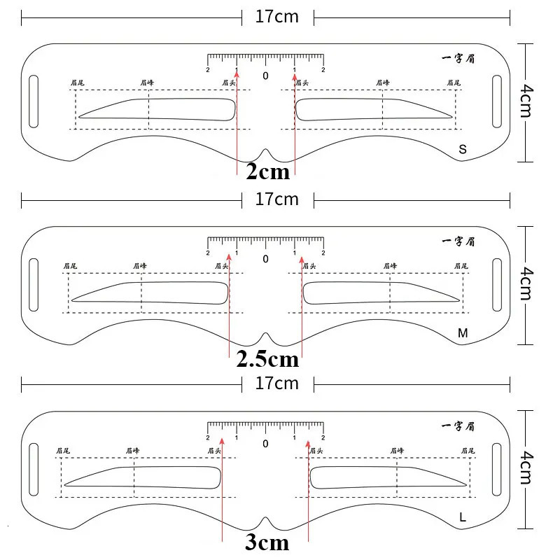 Reusable Eyebrow Stencil Set Soft Ruler Brow Definer Eye Brow Drawing Guide Styling Shaping Grooming Template Card Makeup Tools 250224