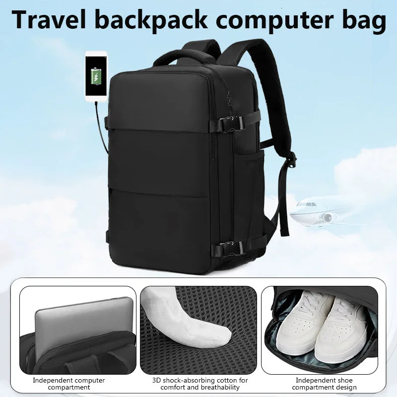 Ship from US Mens Large Travel Backpack 40x28x15 Cabin Bag for Women Airline Approved Waterproof Laptop Executive Work 250227FBB
