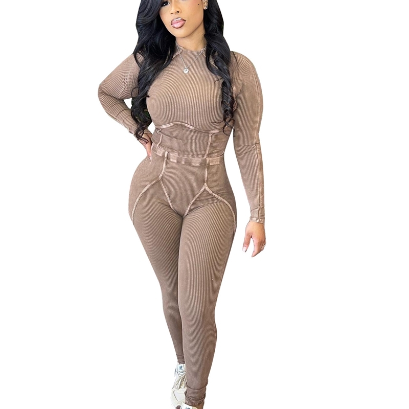 Women Tracksuits Two Pieces Set 2025 Casual Spring And Autumn Cotton Thread Washed Distressed Tight Suit