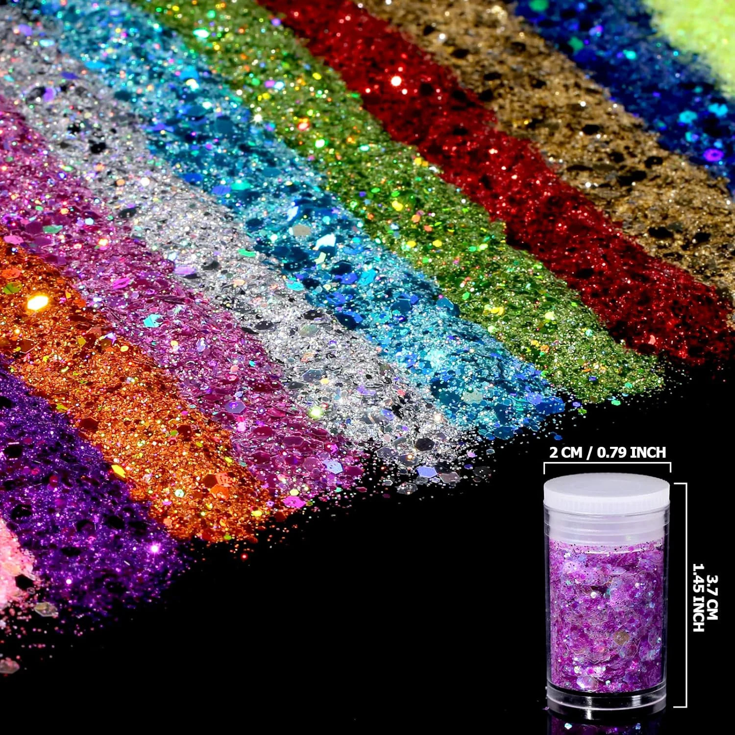 32 Colors of Nail Glitter Face Glitter Sparkly Fine Glitter for CraftingColors of Powder for Arts Crafts Rainbow Body Glitter 250227