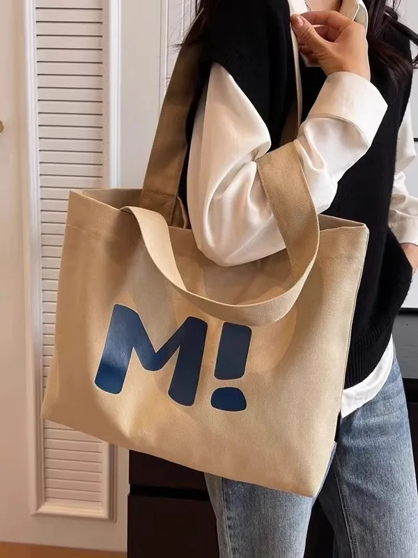 Ship from US Canvas bag for women shoulder casual large capacity Korean version student backpack artistic versatile handbag 250227FBB
