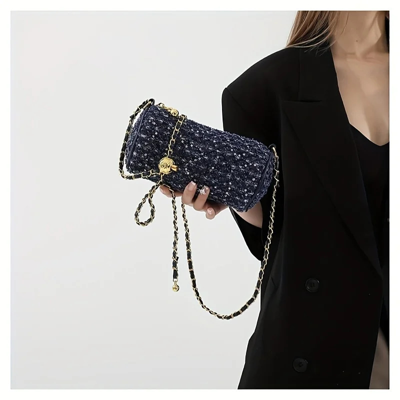 Ship from US Womens cylindrical bag shoulder strap cross body wallet 250227FBB