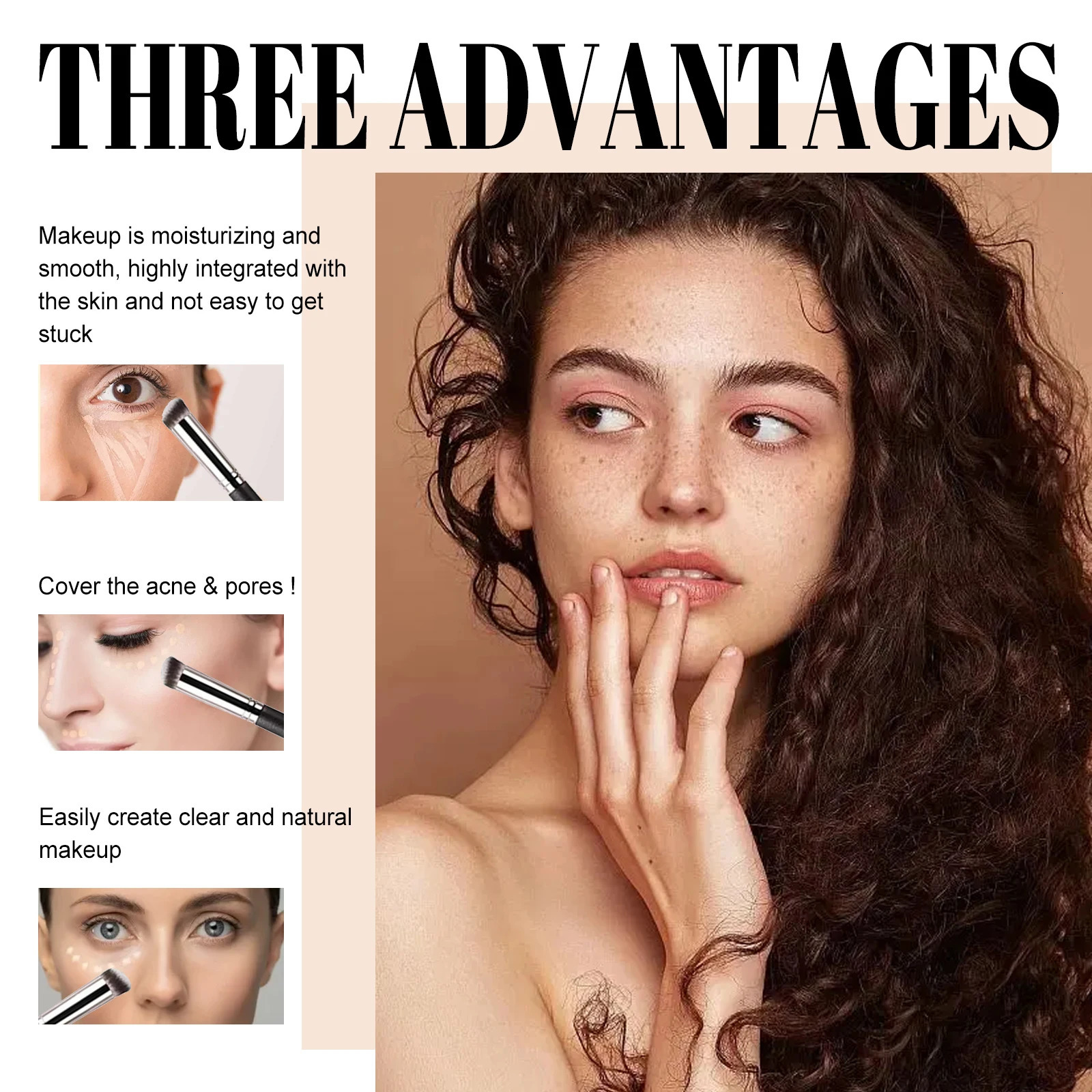 EELHOE 3 Color Concealer Full Coverage Concealer to Conceal Redness Dark Circles Natural Color Cover Brightens Skin 250222