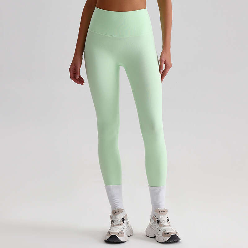 European American nude yoga pants for women without awkward es, high waist hip lifting tight elastic small foot sports and fiess pants, 2025 new casua