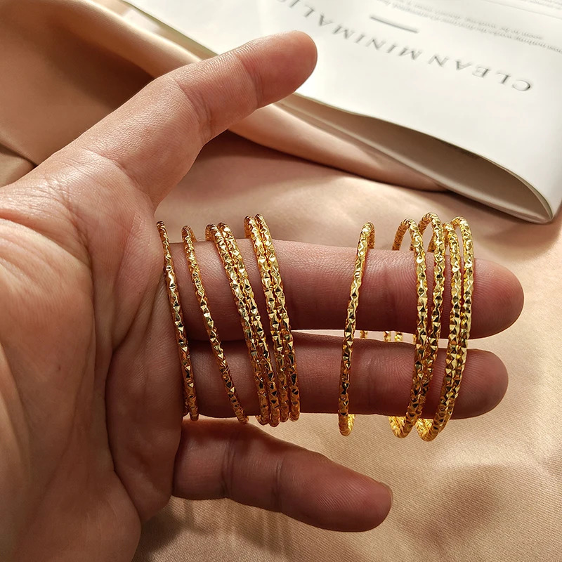 Baby Arabic Indian Jewelry Gold Color Bangles For Kids Copper Baby Bracelets 250227
