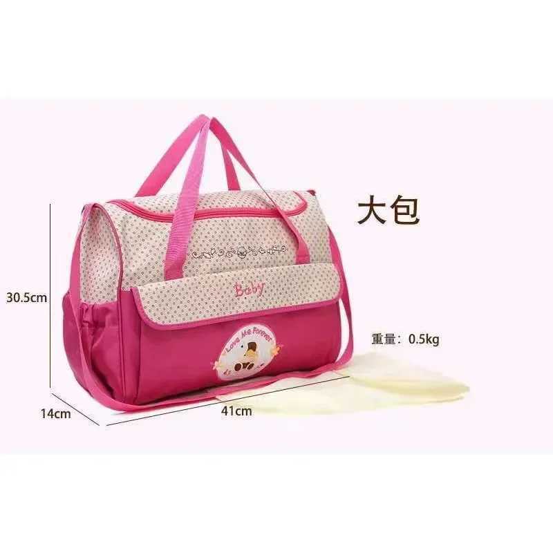 Diaper Bags Cartoon five-piece suit mommy bag large-capacity wholesale mom bag baby outing travel handheld crossbody mother baby bag Y250227URWU