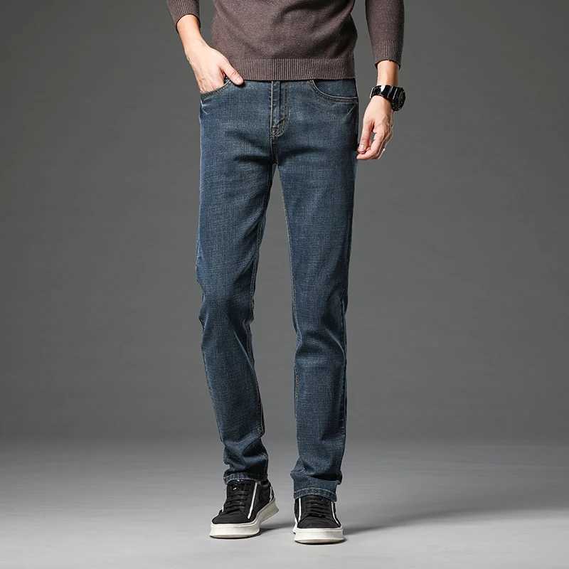 Stretch Cotton Mens Business Jeans Vintage Classic Straight Casual Trouser Male Brand Clothing Denim Pants Plus Size 28-40 X250227