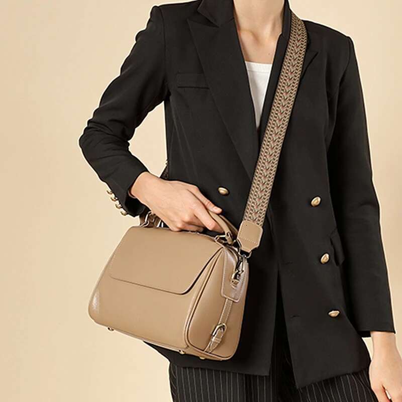 Toptrends 100% Genuine Leather Boston Shoulder Crossbody Bags For Women 2024 Designer Large Capacity Pillow Tote Ladies Handbags