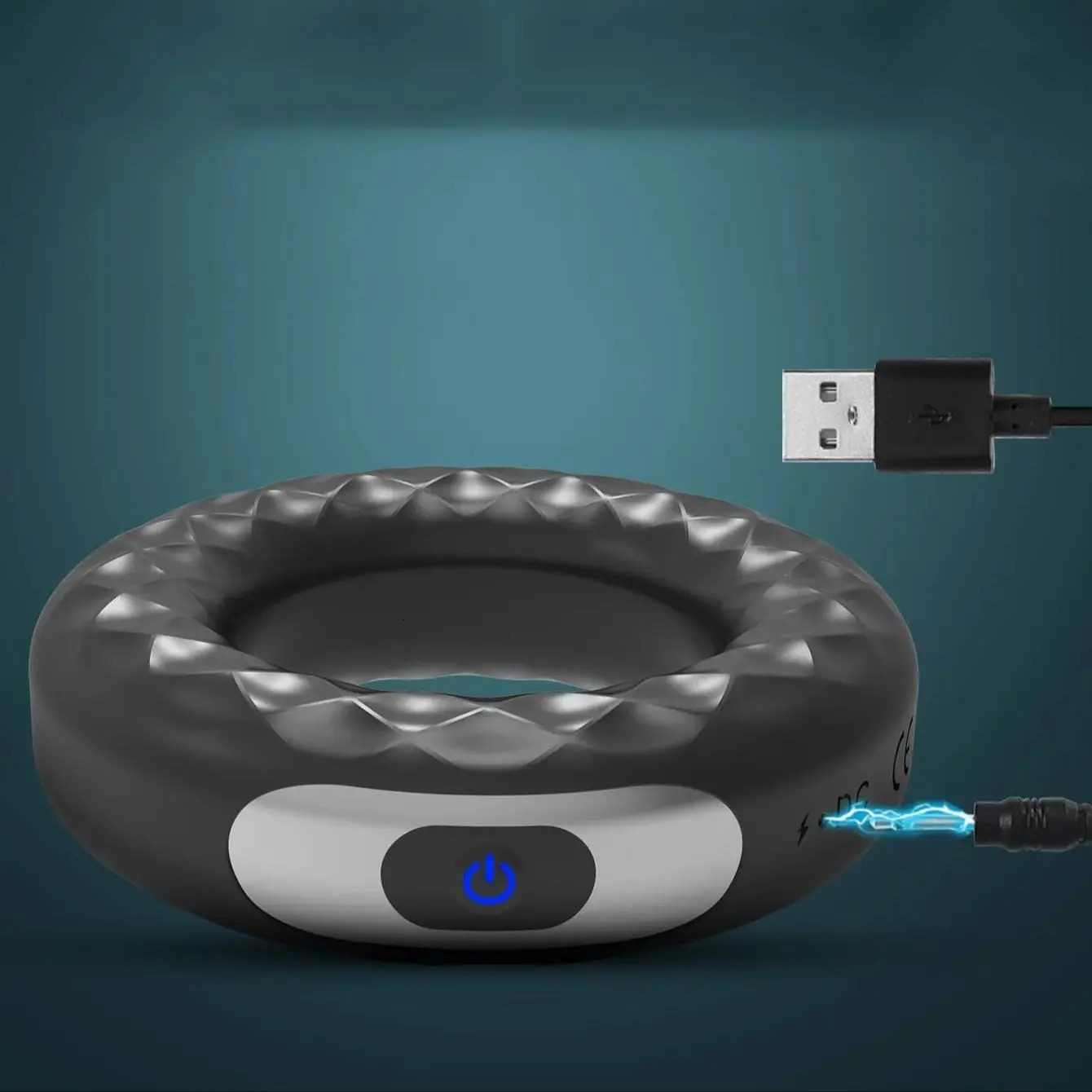 USB Rechargeable Silicone Cock Ring Vibrator Locks Penis Stimulating Toy For Men Masturbating 250227