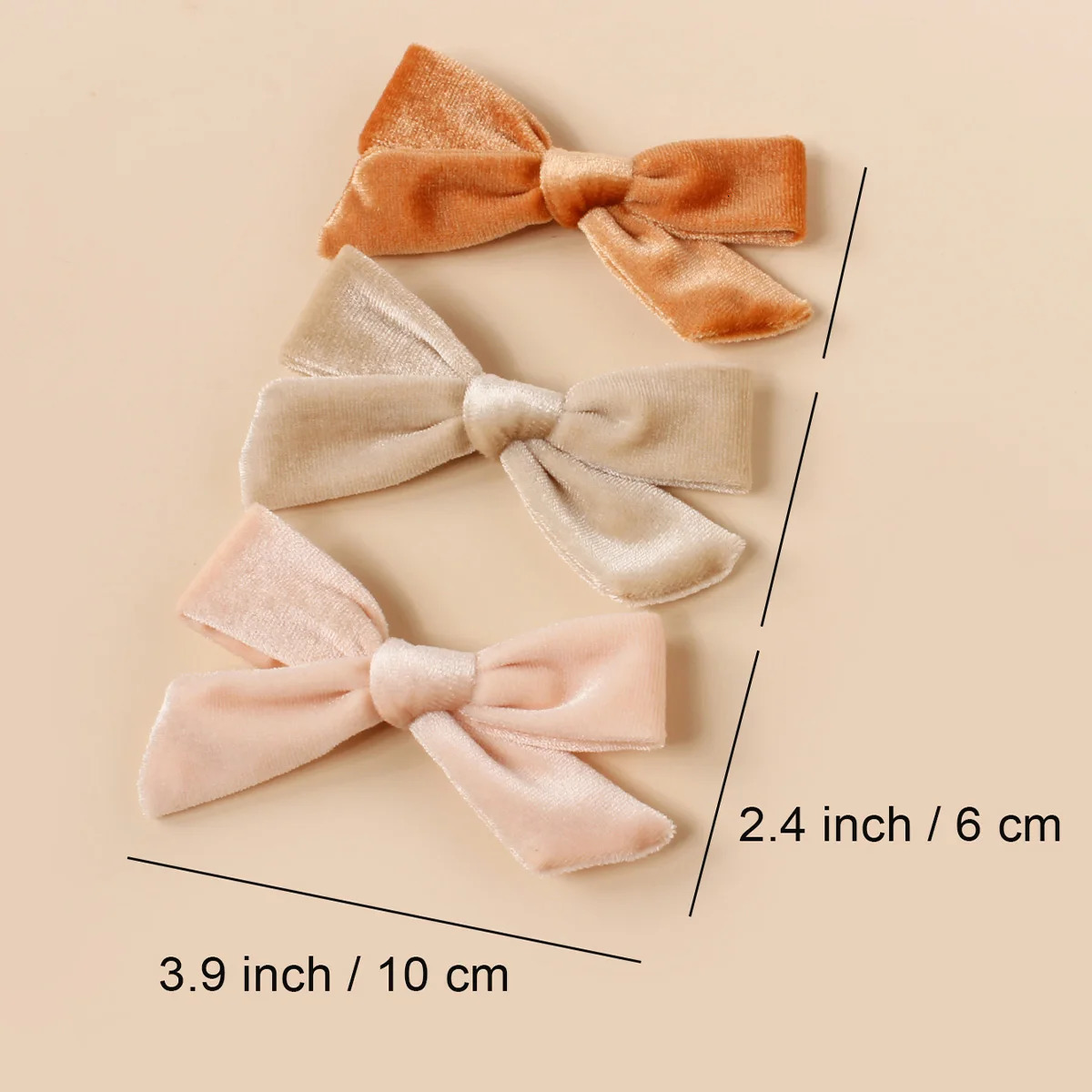 3Pcs/Set Children Cute Hairpins Velvet Bow Beautiful Grips For Girls Kids Princess Hair Accessories 250227