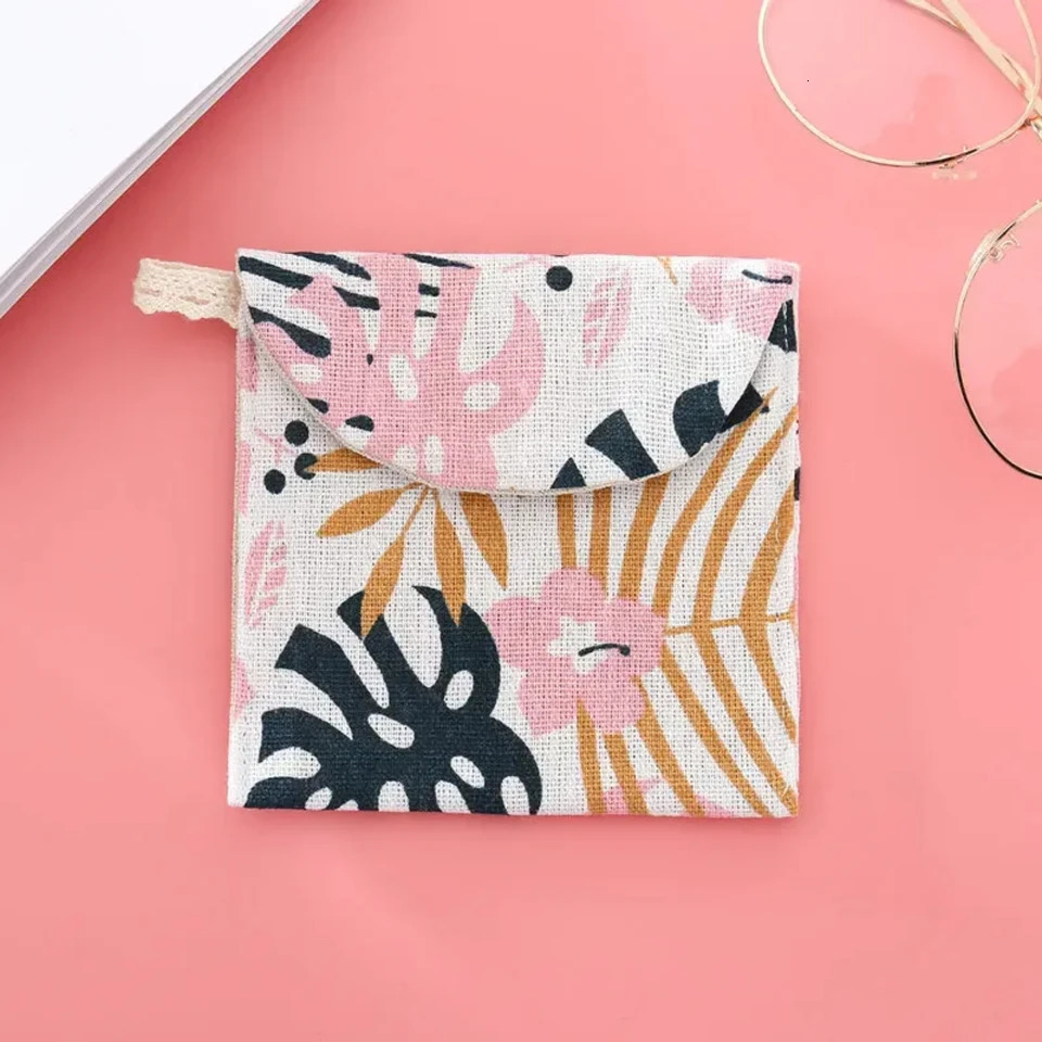 Ship from US Sanitary Pad Pouch Tampon Women Napkin Cosmetic Bags Organizer Ladies Makeup Girls Holder 250227FBB