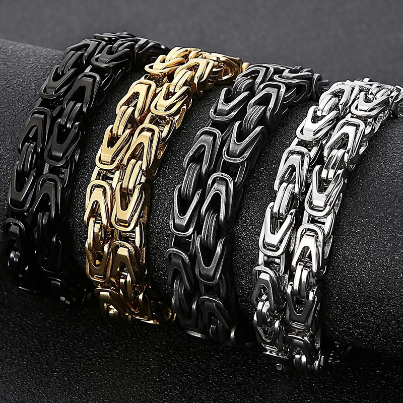 50-65CM 25.5 6MM Chain Necklace Choker for Men Gold Color Stainless Steel Mens Necklaces Friends Christmas Gifts 250227