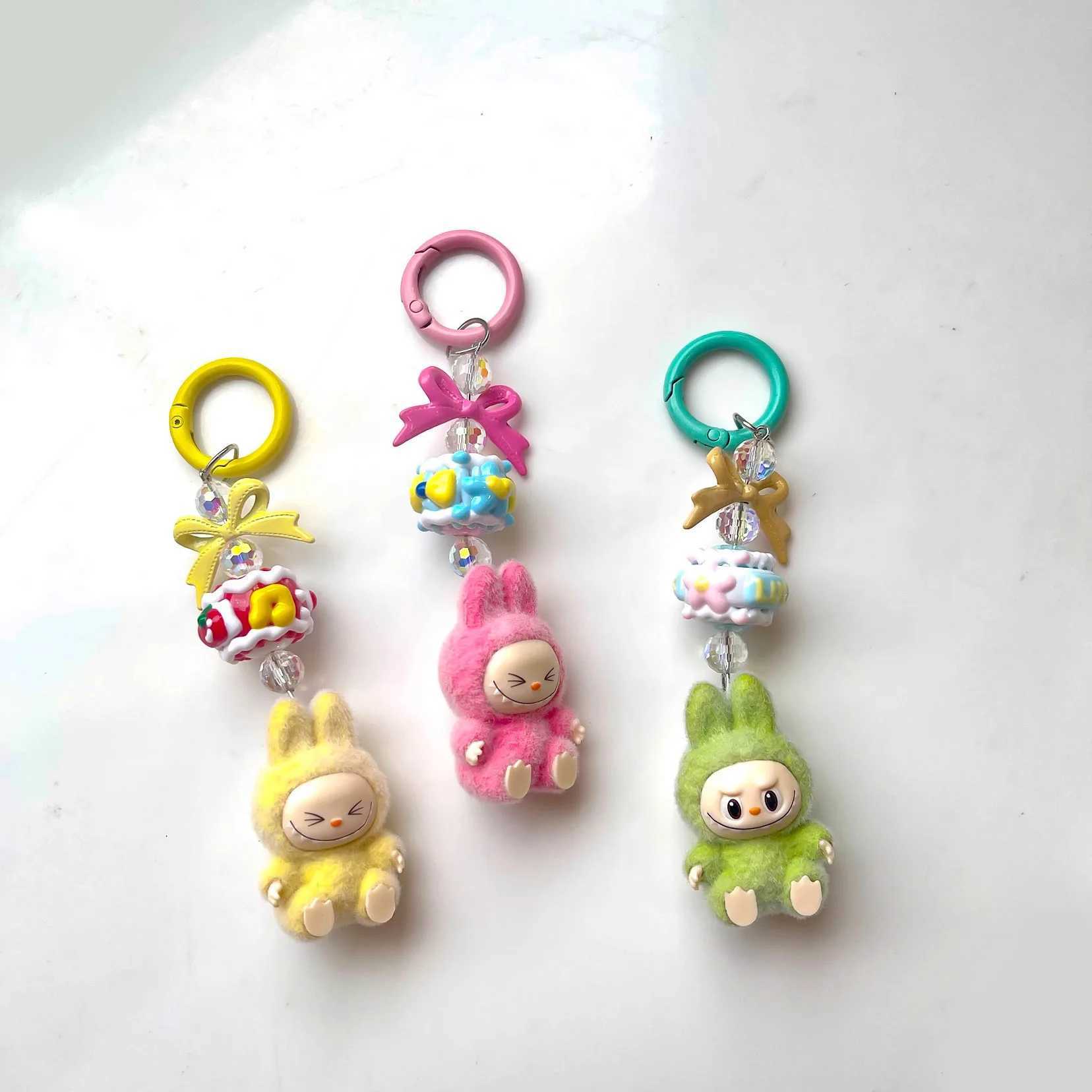 New Labubu Keychain Creative Three-dimensional Doll Students Schoolbag Pendant Car Key Chain Women and Men Gifts Z250227