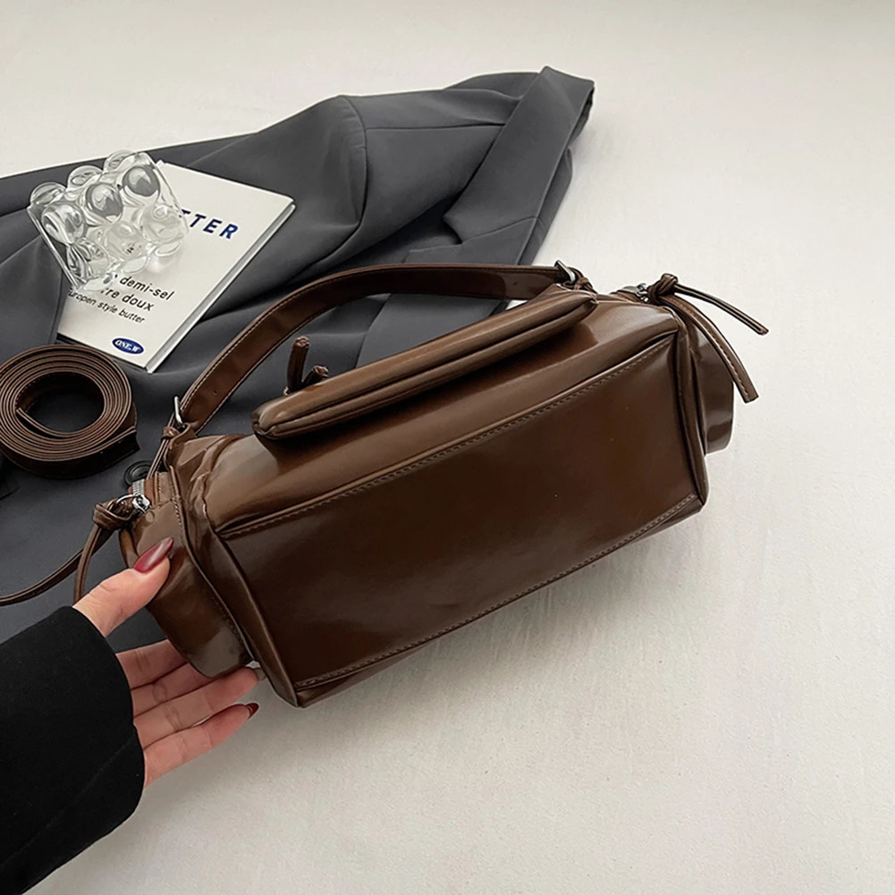Ship from US Shoulder bag soft PU leather handbag multi pocket bottom womens work shopping travel homeless 250227FBB