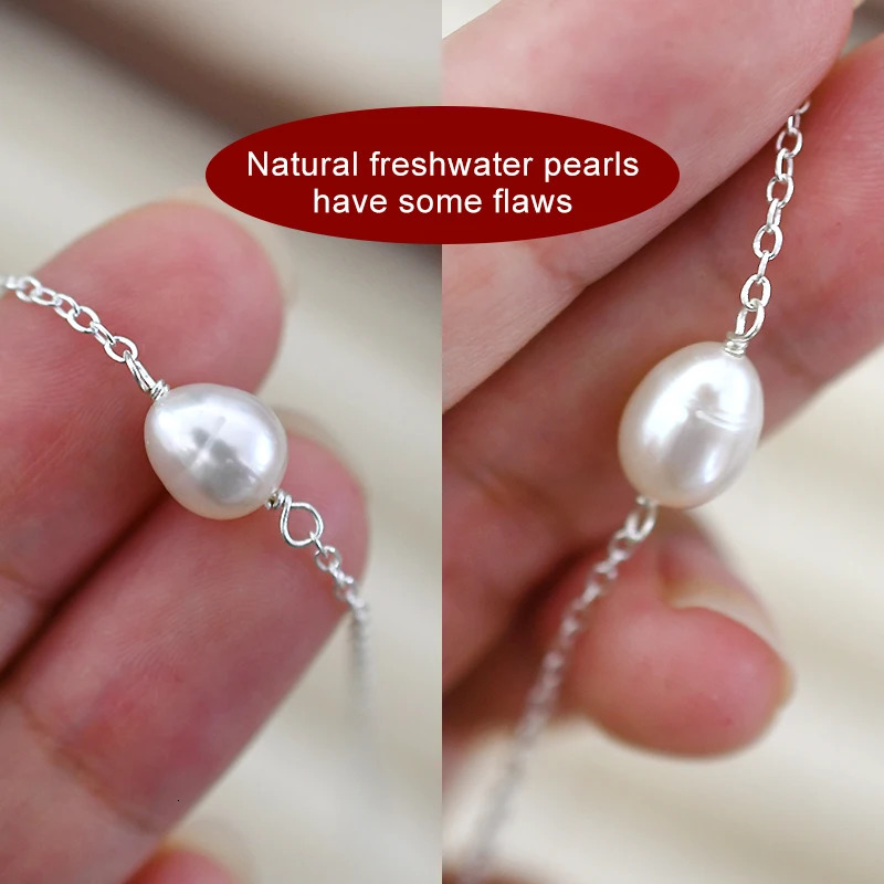 ASHIQI Natural Freshwater Pearl Double Necklace 925 Sterling Silver Chain for Women Female Pearl Choker Fashion Jewelry 250222
