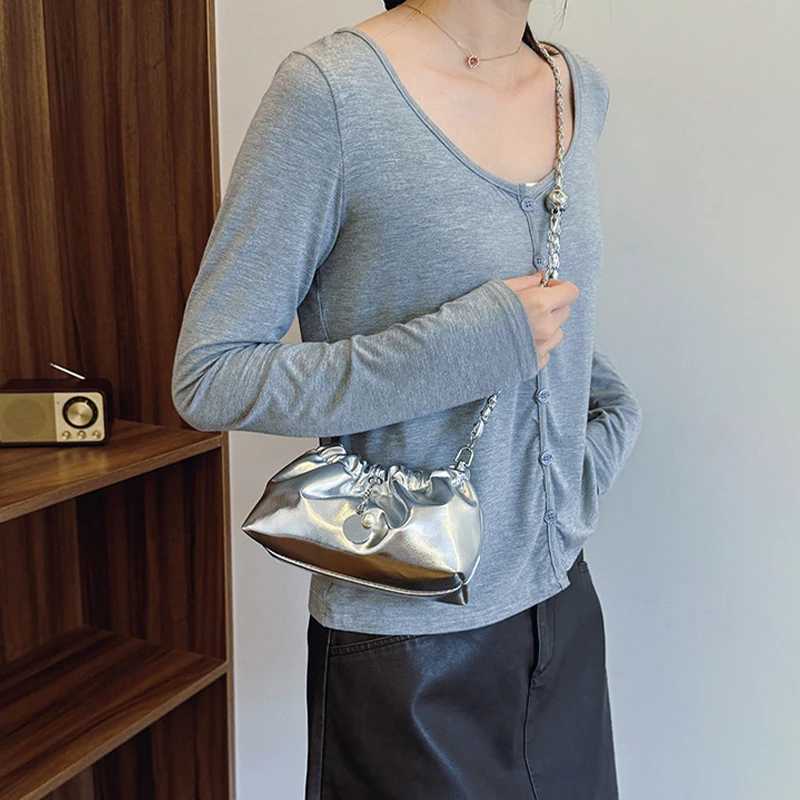 Y2K Millennium Bag Women Drstring Bucket Bag Chain Cloud Shoulder Bags 2025 New Fi Messenger Bags Purses HandbagsXJ250227