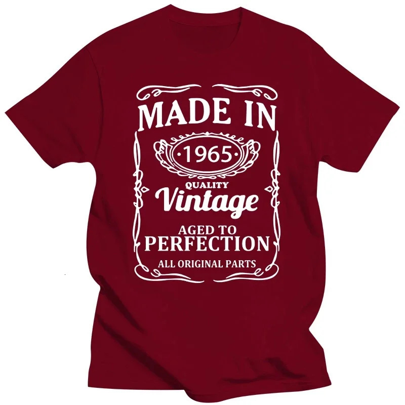 Vintage 1965 58 Years Old T Shirt Men Cotton Short Sleeve Streetwear Tshirt Camiseta Clothing Funny 58th Birthday 250226