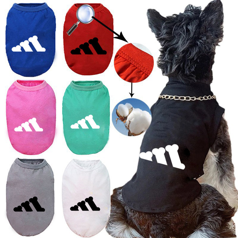 Dog Bone Print Cotton Dog Clothes: Soft, Lightweight, and Breathable Dog T-shirt Vest with Multiple Colors, Keeping Your Dog Cool and comfortable in s
