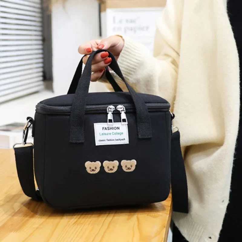 Diaper Bags Mother Baby Bag Diaper Bags Multifunctional Bear Embroidery Thermal Insulation Mommy Bag Waterproof Fashion Food Storage Bags Y250227DQ02