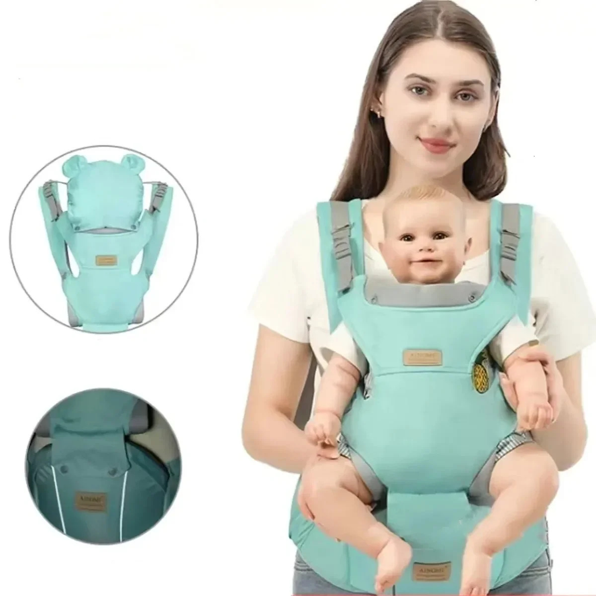 3 in 1 Baby Wrap Toddler Backpack Baby Bag with Windproof Hat Luminous Strip Babies Sling Hip Seat Bebe s born 250227