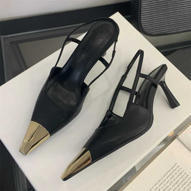Equal Spring Designer Narrow Band Strap Pumps Wen Sexy Splicing Pointed Toe Thin Low H Banquet Me Shoes Zapatos Mujer Y250317